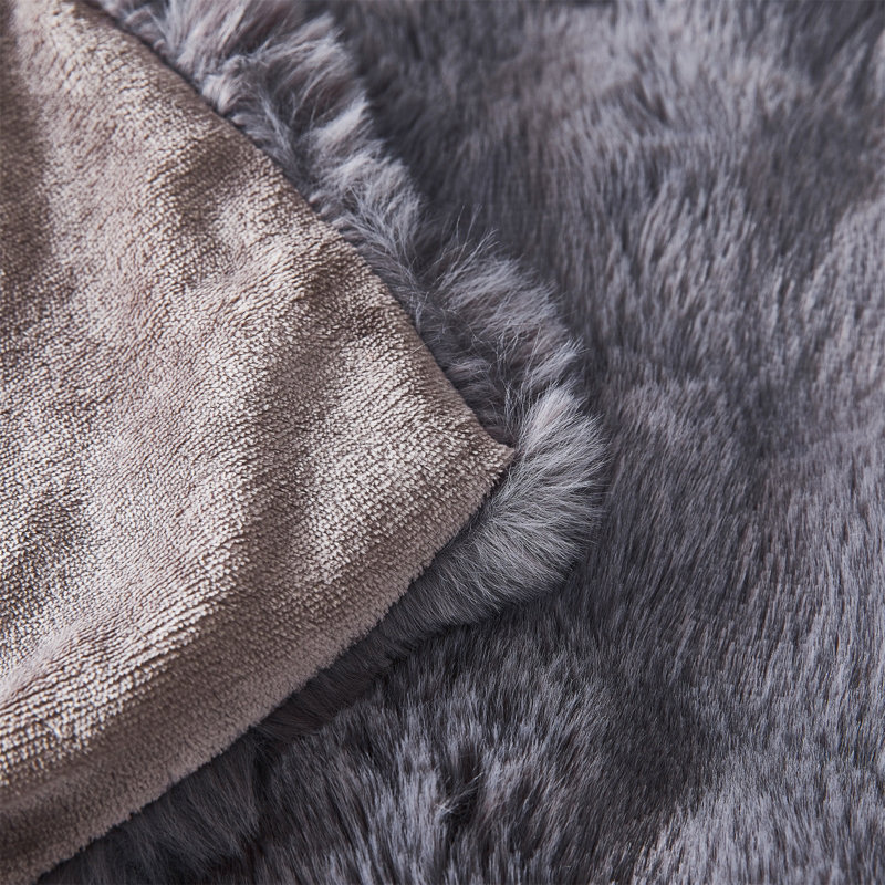 Jeté tricoté, Noir / gris, L 39 po x L 63 po