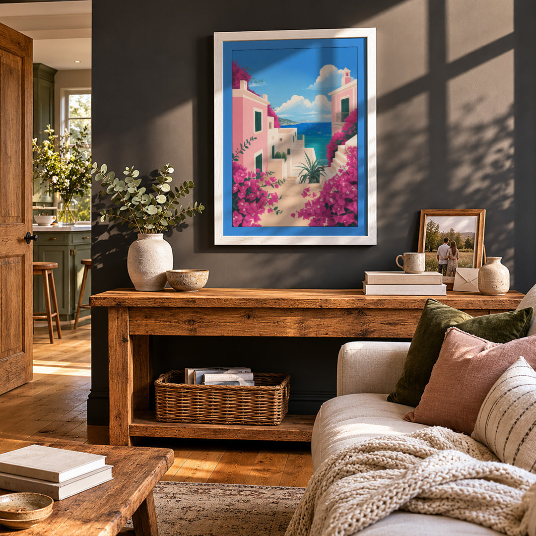 Mediterranean Escape Coastal - Framed Print