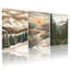 Paysage de montagne coucher de soleil sur toile tendue, reproduction d'art sur toile, ensemble de 3-757243403