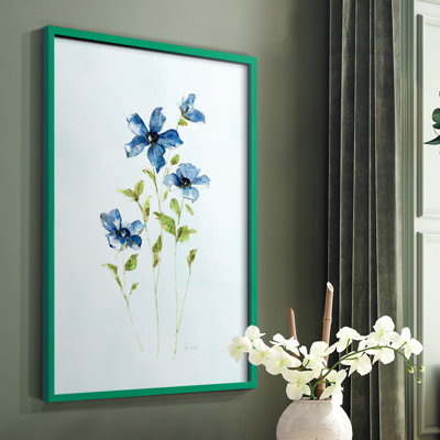 «Blue Wonders II», reproduction encadrée - bois massif