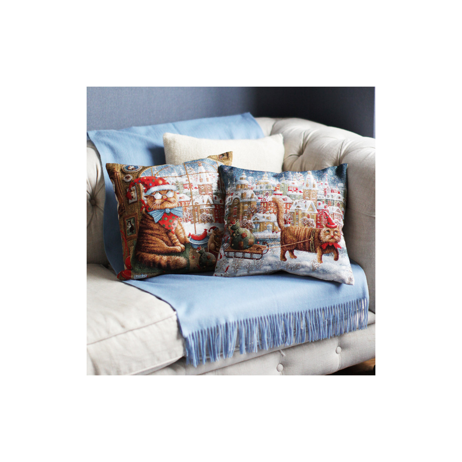Hudie Quilted Throw Blanket, Carolina Blue