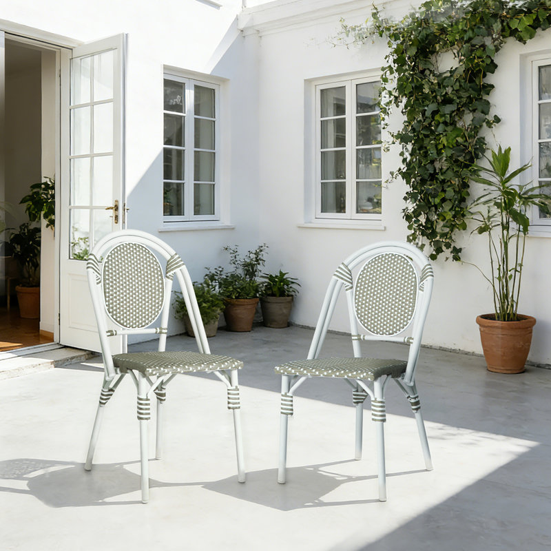 Chaise de patio, Vert/blanc