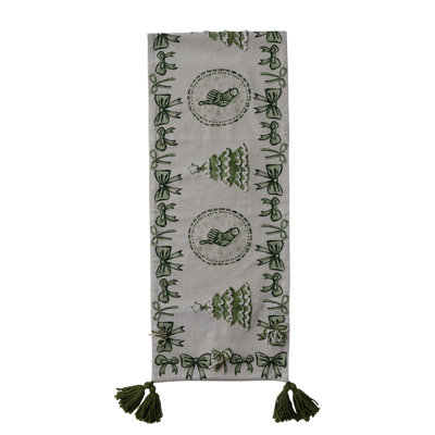 Verdant Trees Cotton & Linen Table Runner