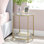 Lyra Round Tempered Glass End Table with Shelf