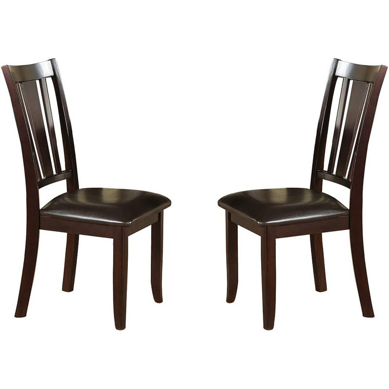 Ensemble de 2 chaises d'appoint simples et contemporaines en similicuir pour salle à manger