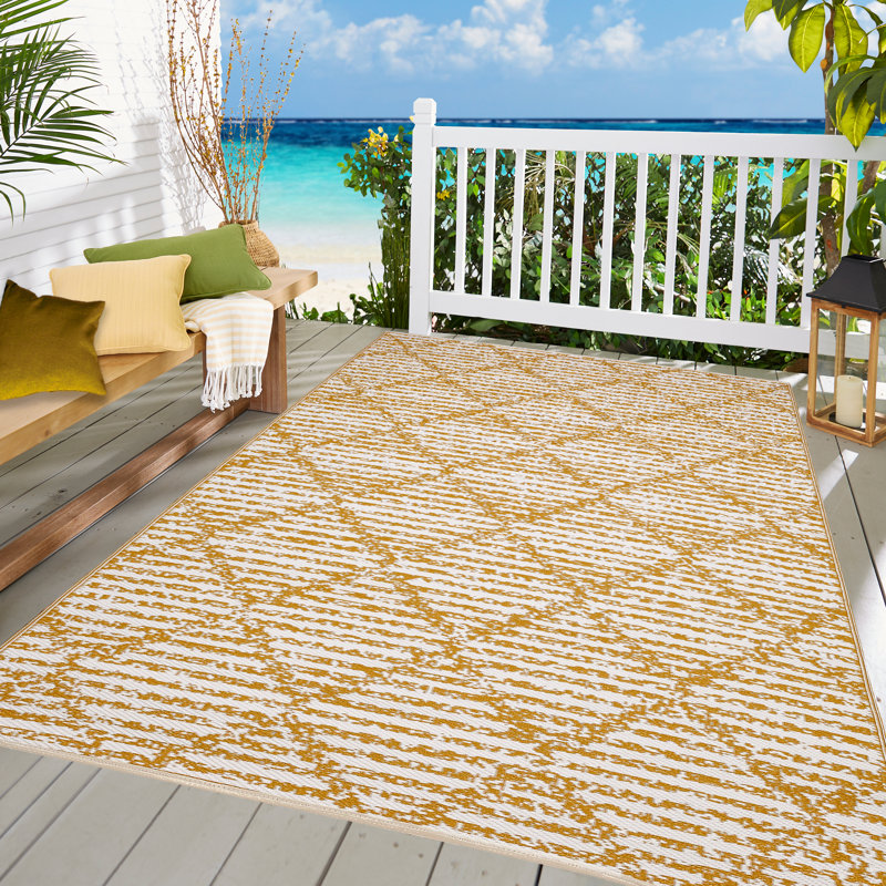 Tapis intérieur / extérieur en plastique réversible à séchage rapide Fiesta Premium, Rectangle 4 pi x 6 pi