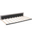 Grand lit plateforme tapissier avec 2 tiroirs et lit gigogne simple TG, lin gris, bouton, lit à lattes, sans sommier tapissier, option pour économiser de l'espace