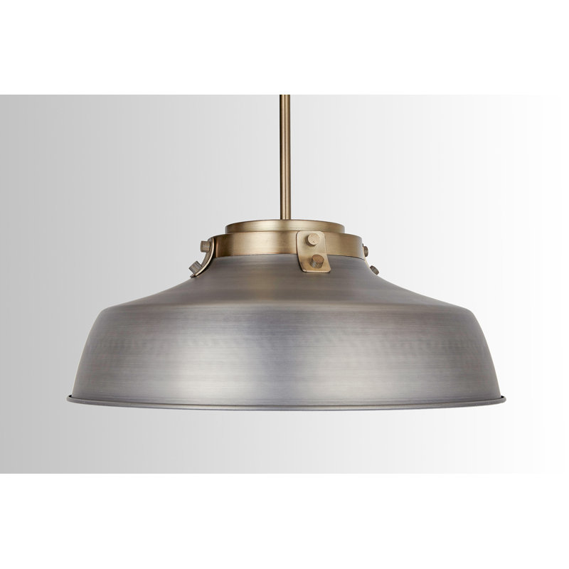 Luminaire suspendu en forme de dôme à 1 lumière Luzon, Nickel antique