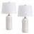 2-Pack 3-Way White Ceramic Table Lamp