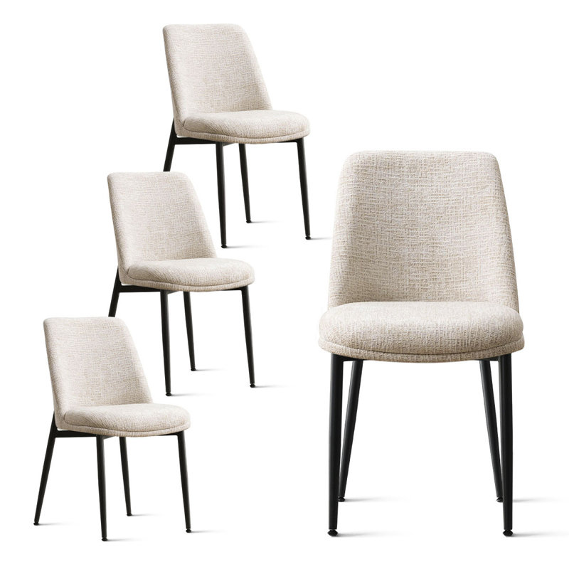 Chenille Upholstered  Dining Chairs, Oatmeal