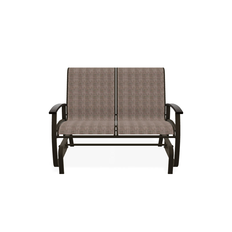 Belle Isle Outdoor Glider, Textured Beachwood, Kona P10, Aqua