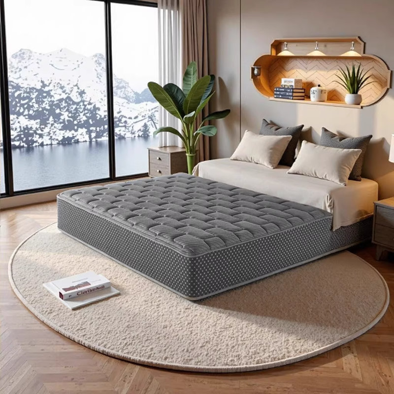 Matelas double hybride matelassé de 13 po, mousse à mémoire de forme à gel ferme et ressorts enveloppés pour un sommeil non perturbé, fabriqué aux États-Unis