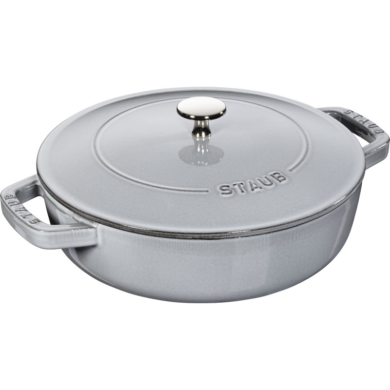 STAUB Cast Iron Round Casserole Dish, Grey, 24cm