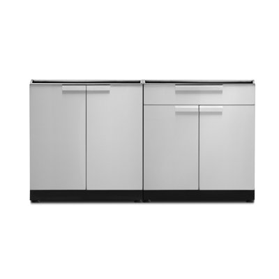 Ensemble de 2 armoires modulaires en acier inoxydable pour l'extérieur l 64 po x P 24 po x H 36,5 po