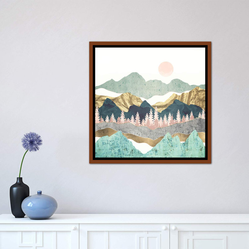 Summer Vista - Imprimé, H 18 po x l 18 po x 1,5 po, Cadre flottant brun