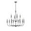 12 Light 33.9 In. Matte Black Chandelier-475251209