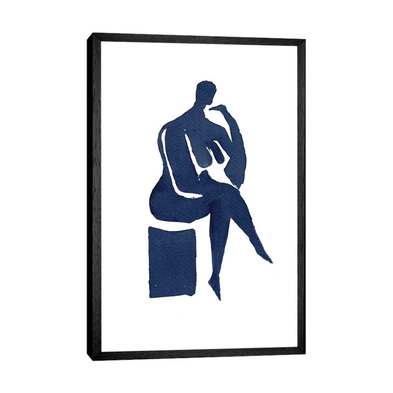 Thoughts by Mike Koubou - Print on Canvas, 101.6cm H x 66.04cm W x 3.81cm D, Black Framed