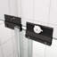 Porte de douche à dérivation, verre trempé de 1/4 po, finition et protection supérieure contre les fuites avec poignée coulissante-117446439