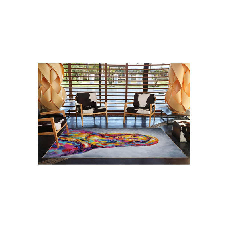 Mona Lisa Multi Toned Colorful Patterned Woven Base Washable Rug, Rectangle 2'6" x 4'11" Rug Pad Included