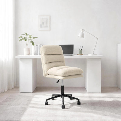 Chaise de bureau moderne pivotante rembourrée avec roulettes