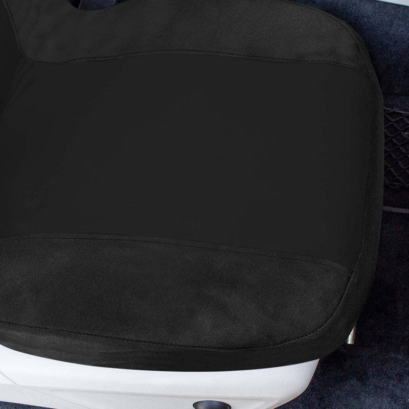 Chevron Flat Cloth Car Seat Covers Full Set, Black
