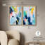 Art mural bleu sur toile Blush Boho-115198523-115198530