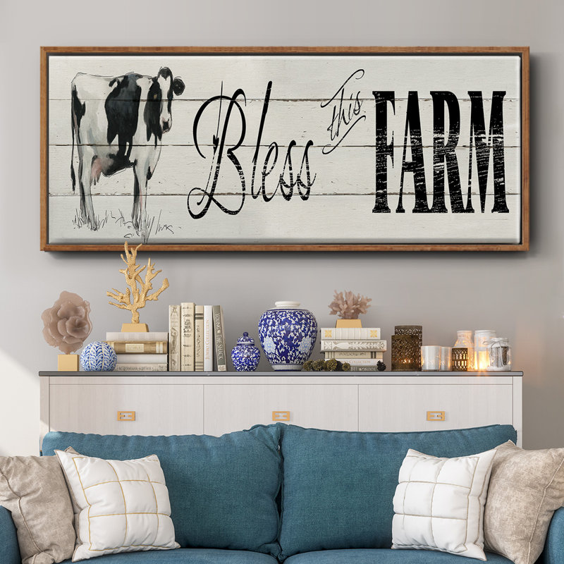 «Bless this Farm», toile encadrée, H 20 po x l 50 po