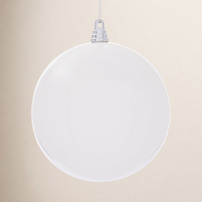  Ornement boule 4,75 "Aqua ultrabrillant. Comprend 4 ornements par sac., Blanc