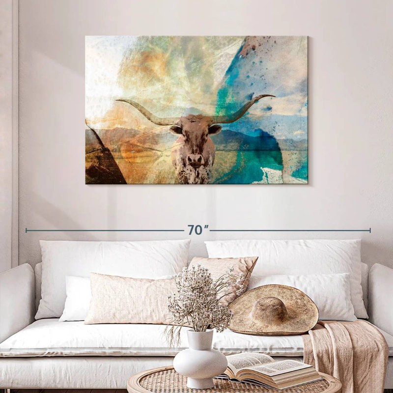Brampt Abstract Longhorn, 30" H x 45" W