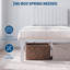 Cadre de lit simple avec tête de lit rembourrée en tissu et tiroir de rangement, sommier à lattes métalliques, aucun sommier tapissier requis, montage facile, conception silencieuse, beige-1030376914-1030376915