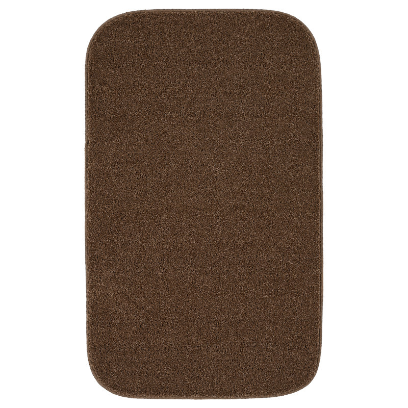 Monarrez Nylon Bath Rug with Non-Slip Backing, Single- 60" L x 22" W, Cinnamon