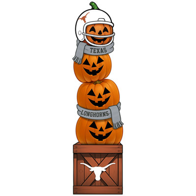University Of Texas Pumpkin Stacked Leaner With Helmet