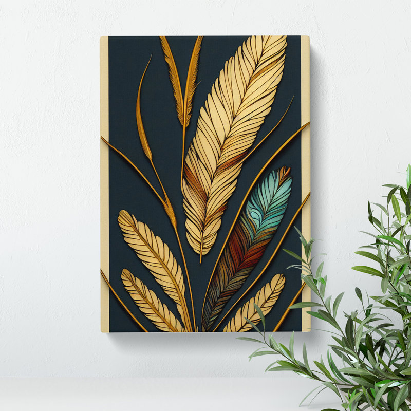 Stunning Feathers - Wrapped Canvas, 50cm H x 35cm W x 3cm D