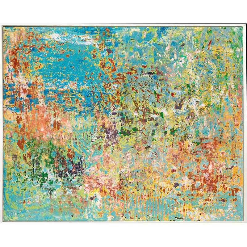 Scene Through A Pinhole Painting, White Framed