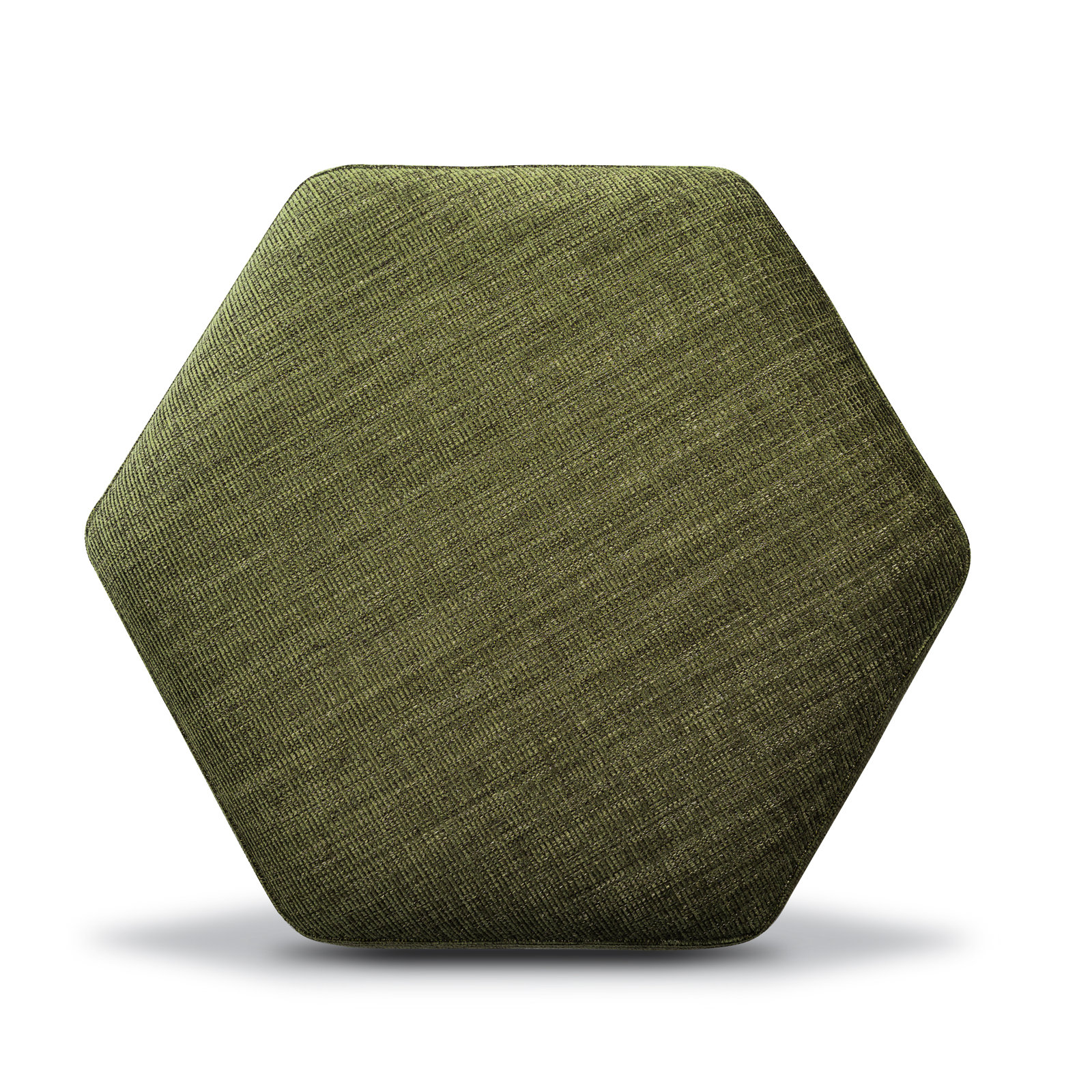 Hexad Upholstered Ottoman, Green Chenille