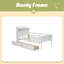 Lit plateforme simple en bois avec éclairage à DEL intégré, tête de lit multifonctionnelle, garde-corps et 2 tiroirs-1063550970