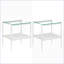 Ensemble de 2 tables basses en verre trempé pour le salon - faciles à nettoyer et peu encombrantes avec panneau de fibres à densité moyenne-1083735514-1083735515