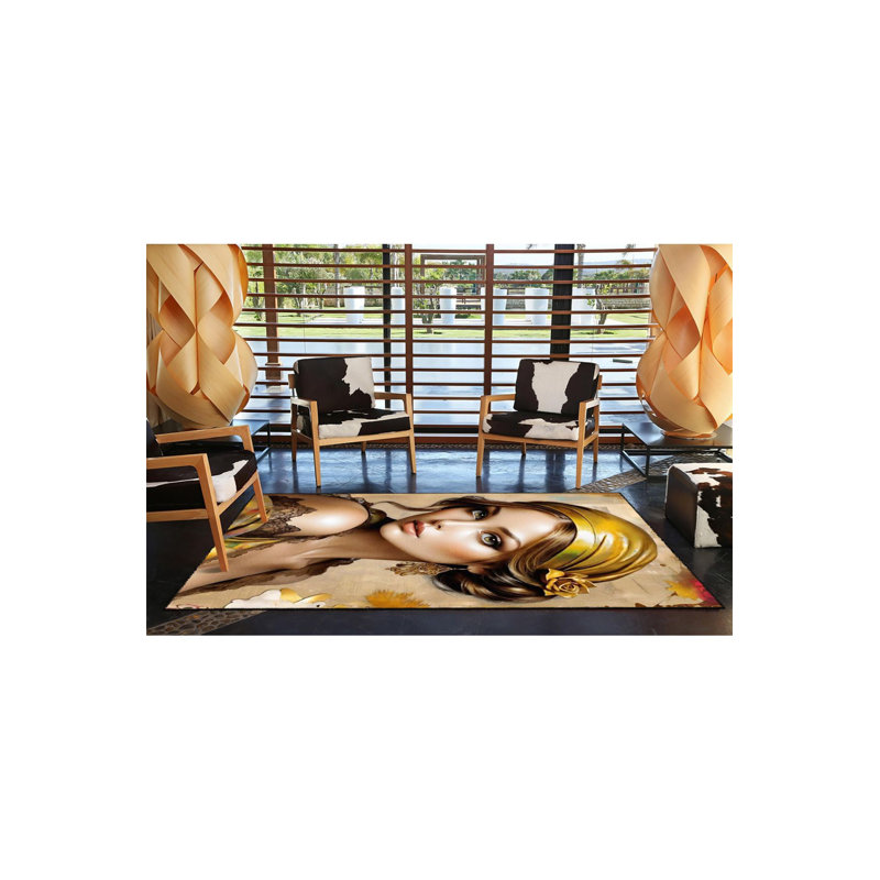 Tapis décoratif moderne lavable à la machine, Sous-tapis rectangulaire 3 pi 11 po x 5 pi 11 po i