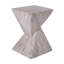 Table d'appoint moderne en béton 18,5 po de hauteur, table de bout de patio avec motif cannelé sculptural, table d'appoint minimaliste géométrique résistante aux intempéries pour jardin, balcon et bord de piscine, marbre gris-83253358