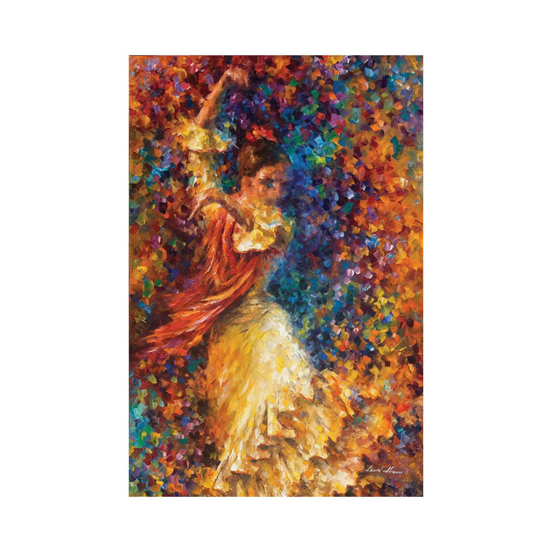Flamenco And Fire by Leonid Afremov - Wrapped Canvas Painting, 66.04 cm H x 45.72 cm W x 1.91 cm D