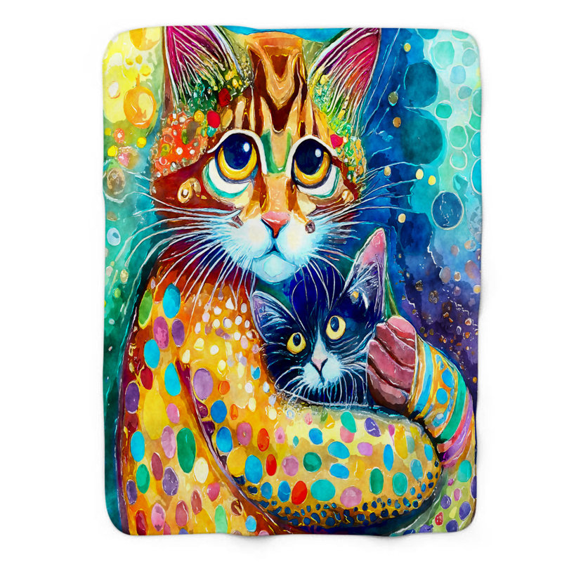 Coussin 1 pièce Color Splash Kitty, Lit simple