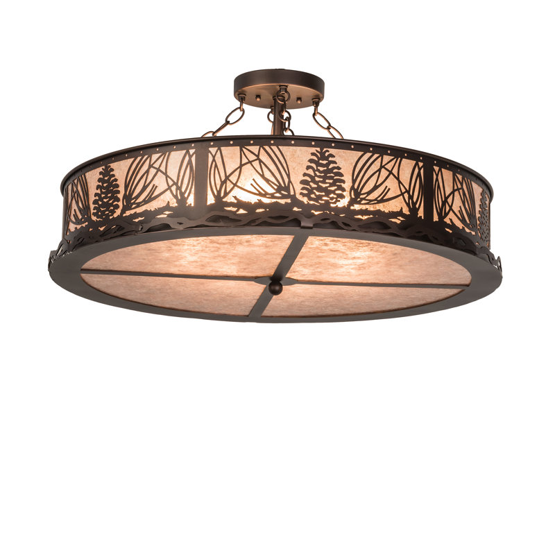 Mountain Pine 8 - Light Semi Flush Mount