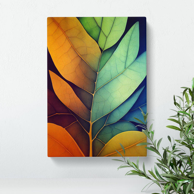 Leaves In Colour No.2 - Wrapped Canvas Print, 76cm H x 50cm W x 3cm D