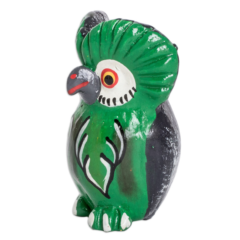 Bungalow Rose Handmade Wise Tecolote Ceramic Figurine