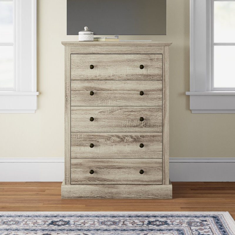 Barbee 31'' W 5 - Drawer Dresser, Biscuit