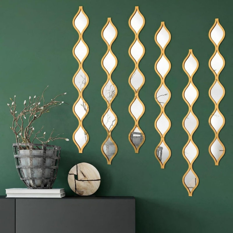 Décoration miroir Teardrop, Doré