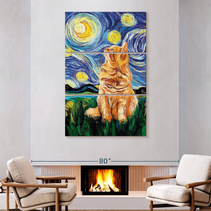 Brampt Cat Impressionist, 74" H x 48" W