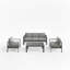 Ensemble de conversation moderne en aluminium 4 pièces avec canapé et table basse 4 pièces