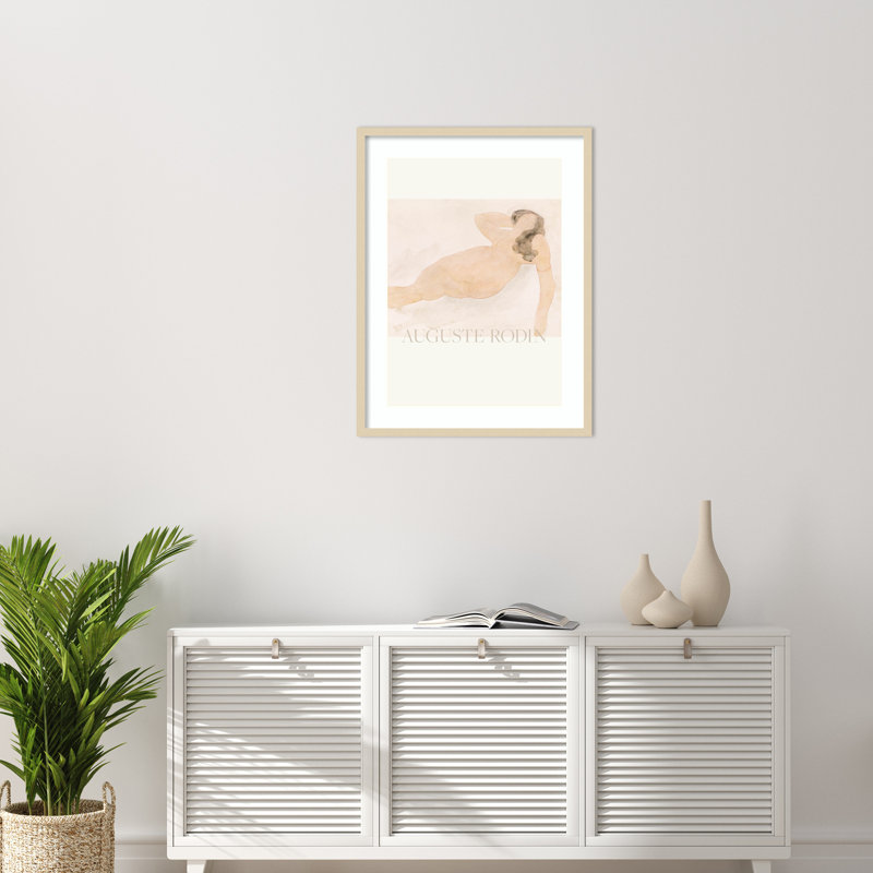 «Study of a Nude» (couché sur le côté) par Picufy Wood, reproduction d'art encadrée, Brun, H 33 po x l 25 po
