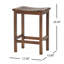Tabouret de bar d'extérieur à hauteur de comptoir en bois d'acacia, ensemble de 2, finition brun acajou